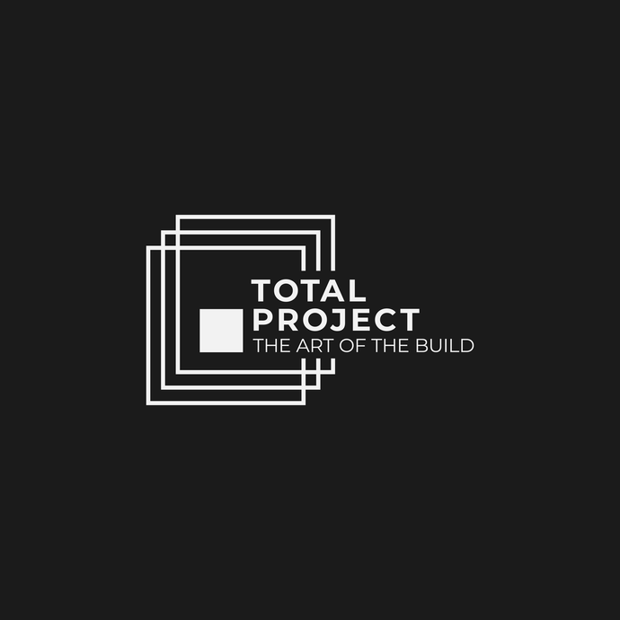 A logo for a company called total project the art of the build.