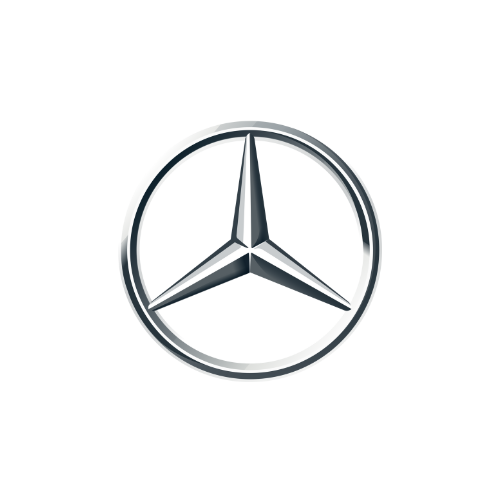 Um logotipo da mercedes benz é mostrado em um fundo branco.