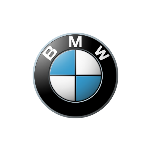 Um logotipo da bmw é mostrado em um fundo branco.