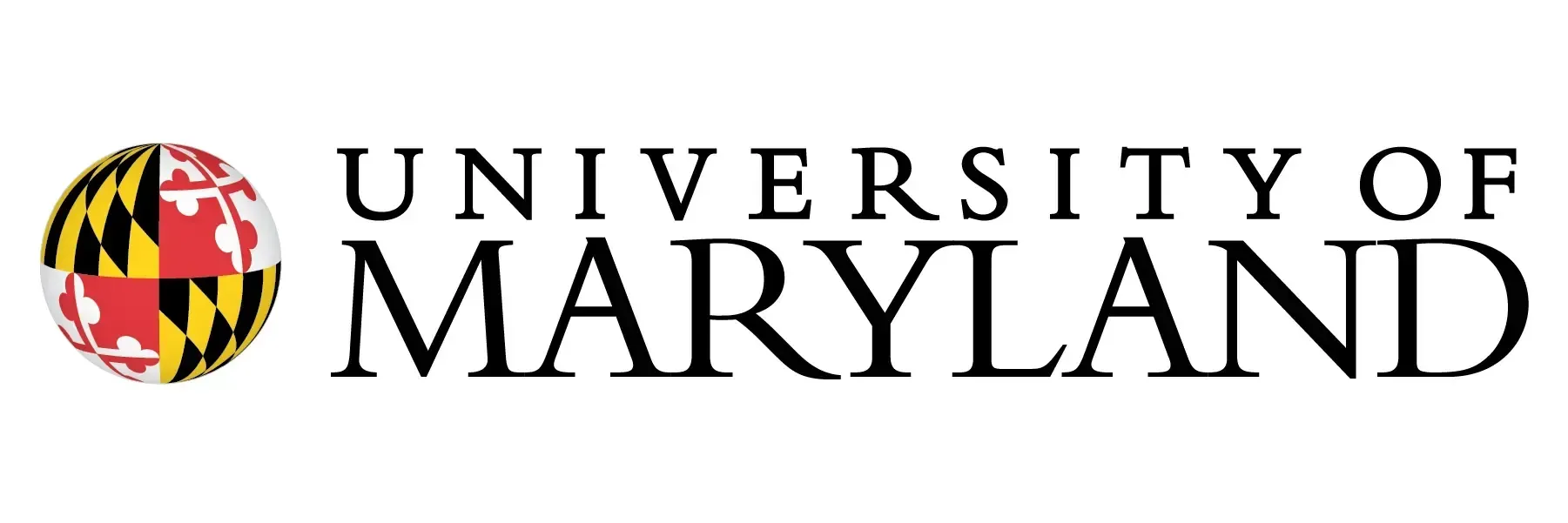University of Maryland logo, featuring a globe with the Maryland flag design and text.