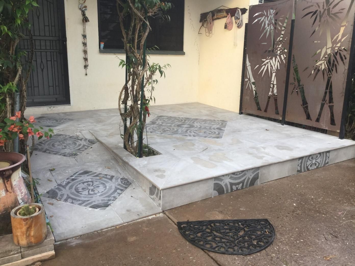Large Decorative Paving With Small Plants and few Decorations — Paving in Darwin River, NT