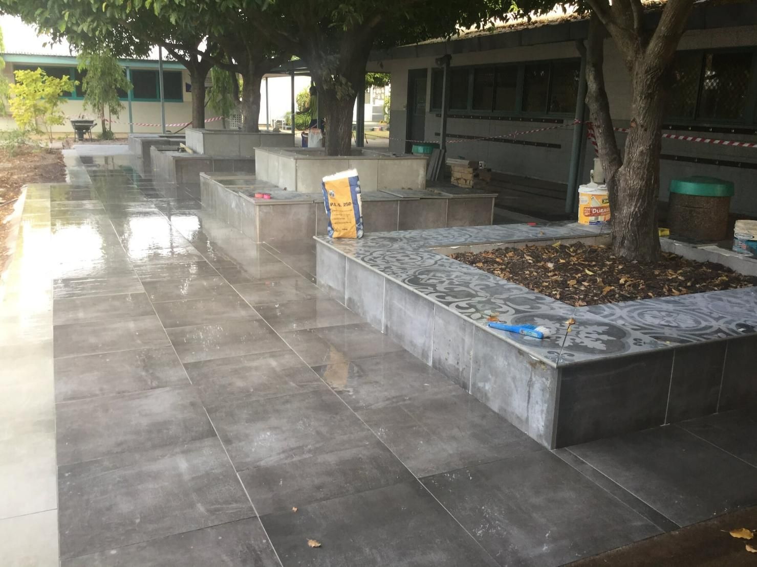 3 Cobblestone Ground with Trees Inside it — Paving in Darwin River, NT