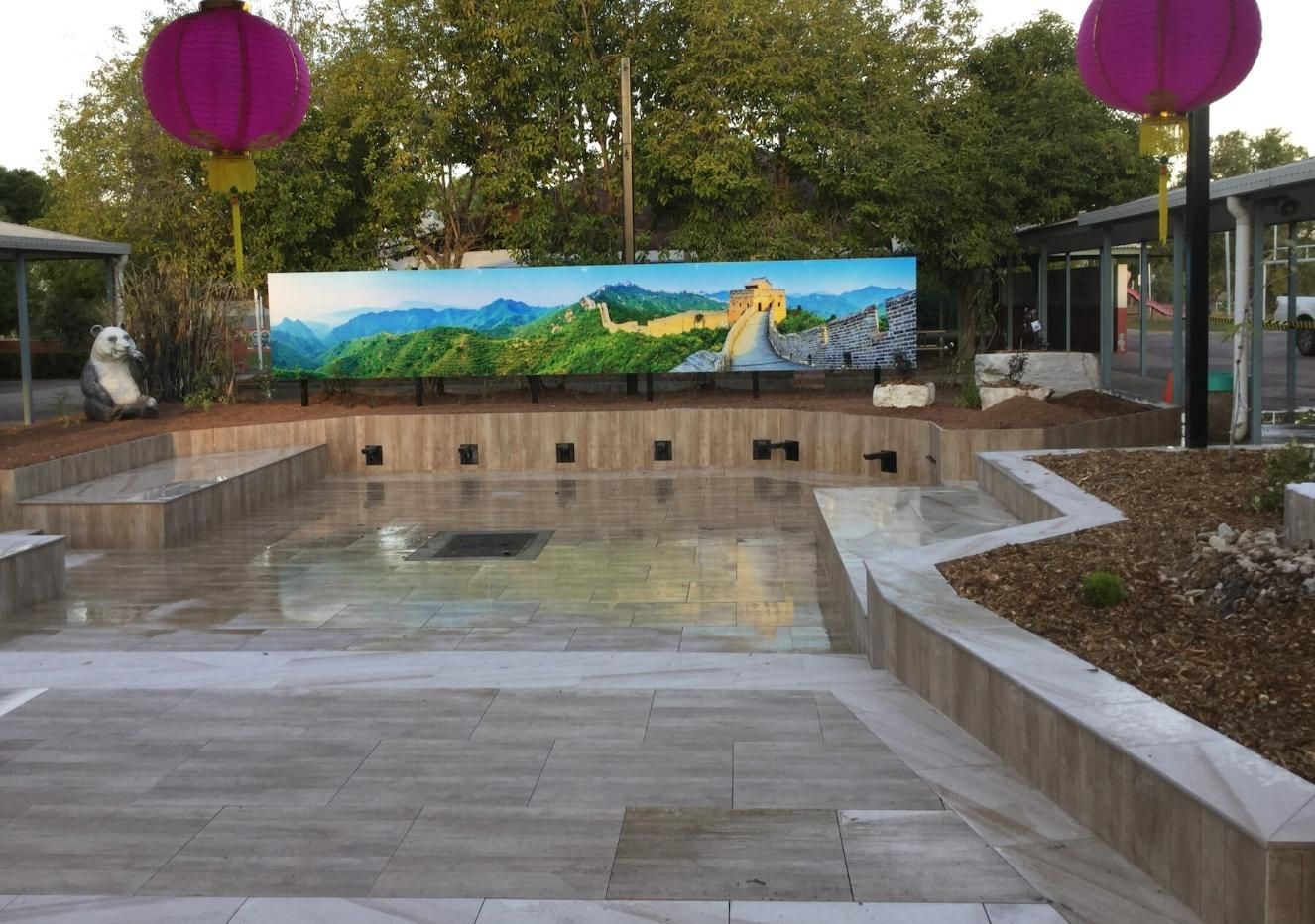 Paving Tiles And A Banner With Great Wall Of China Poster — Paving in Darwin River, NT