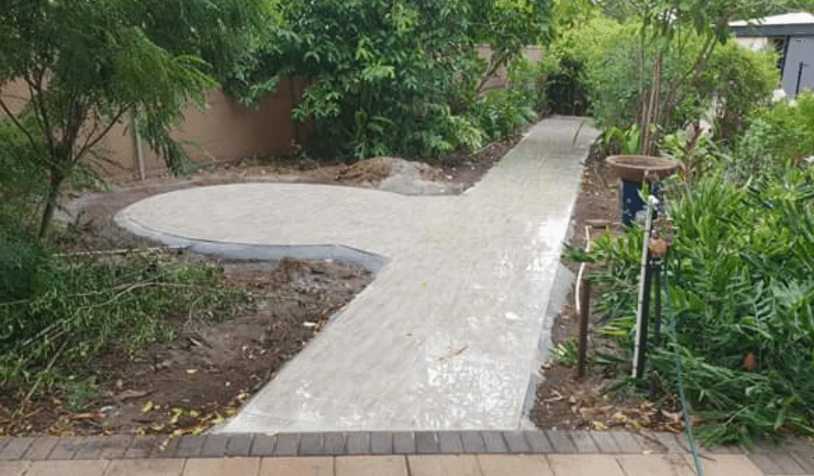 Paved Pathway with Small and Big Trees on wither Side — Paving in Darwin River, NT