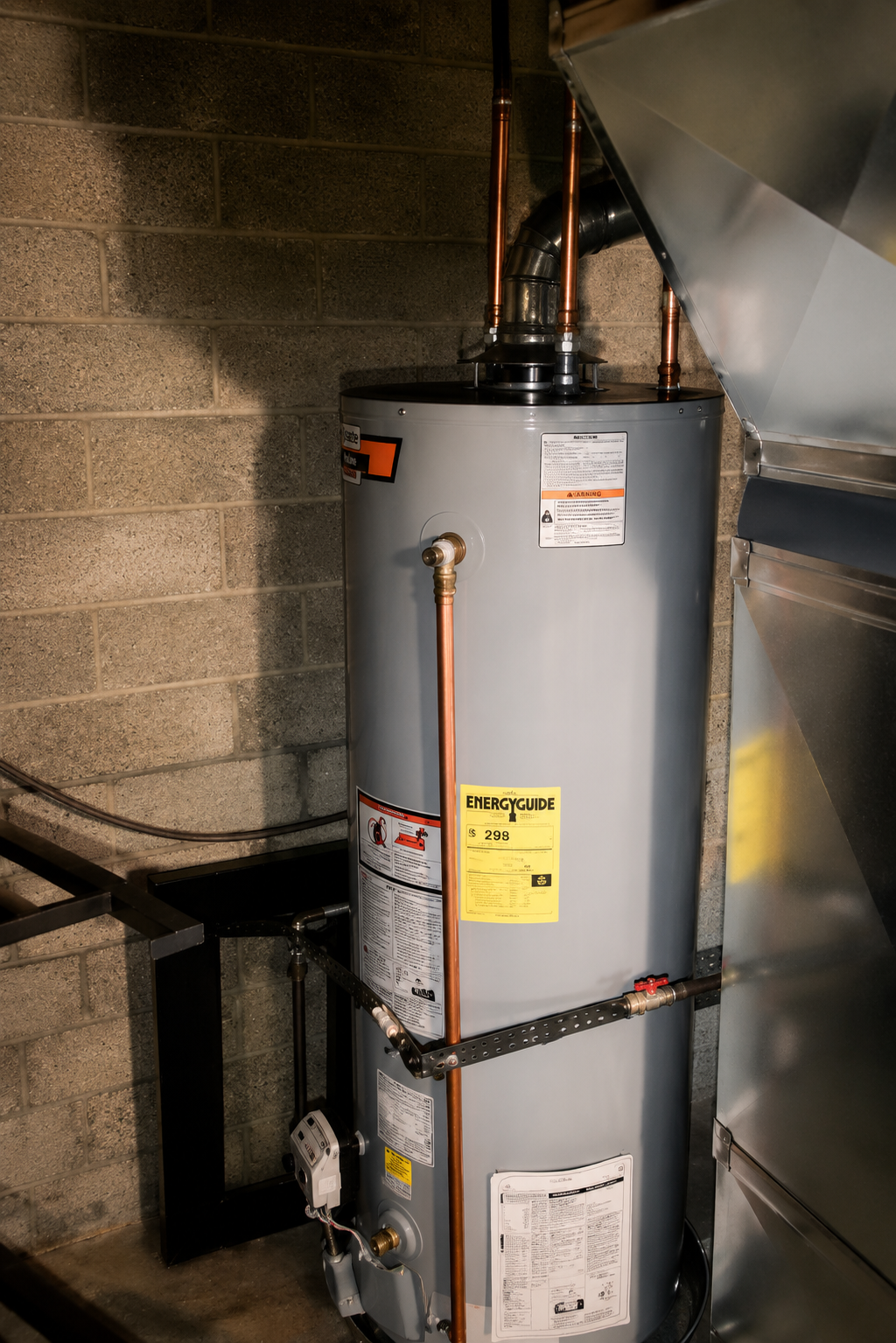 Leaking copper pipes with water dripping indoors