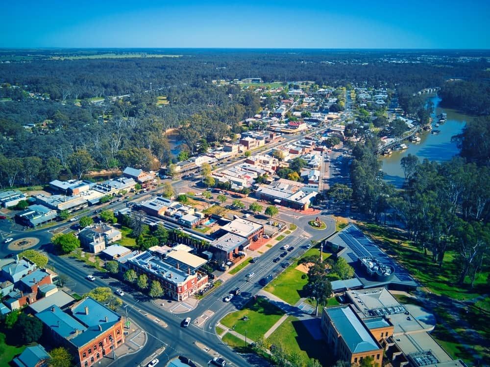 An Aerial View Of A Small Town With A River — Matt Walsh Plumbing in Bandiana, VIC