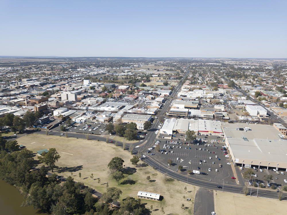 An Aerial View Of A City With A River — Matt Walsh Plumbing in Lavington, NSW