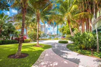 Commercial property with palm trees
