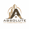 Logo for Vanguard Construction: Yellow house outline with tools, blue and yellow color scheme.