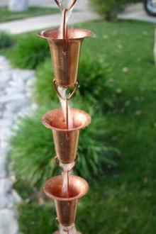 Simple Copper Rain Chain — Winston-Salem, NC — Greg's Gutter Service