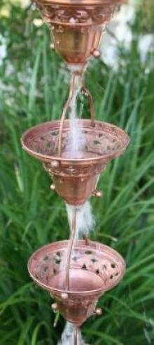 Copper Colored Rain Chain — Winston-Salem, NC — Greg's Gutter Service