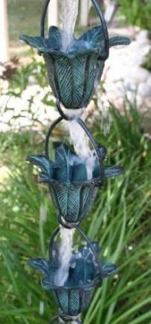 Rain Chain with Flowing Water — Winston-Salem, NC — Greg's Gutter Service