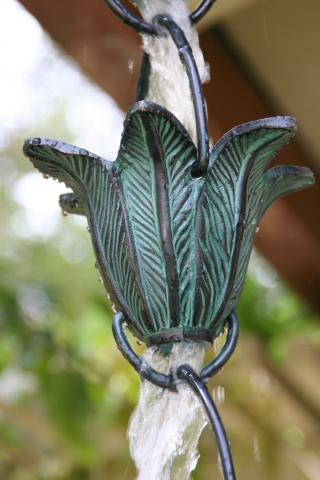 Green Flower Rain Chain — Winston-Salem, NC — Greg's Gutter Service