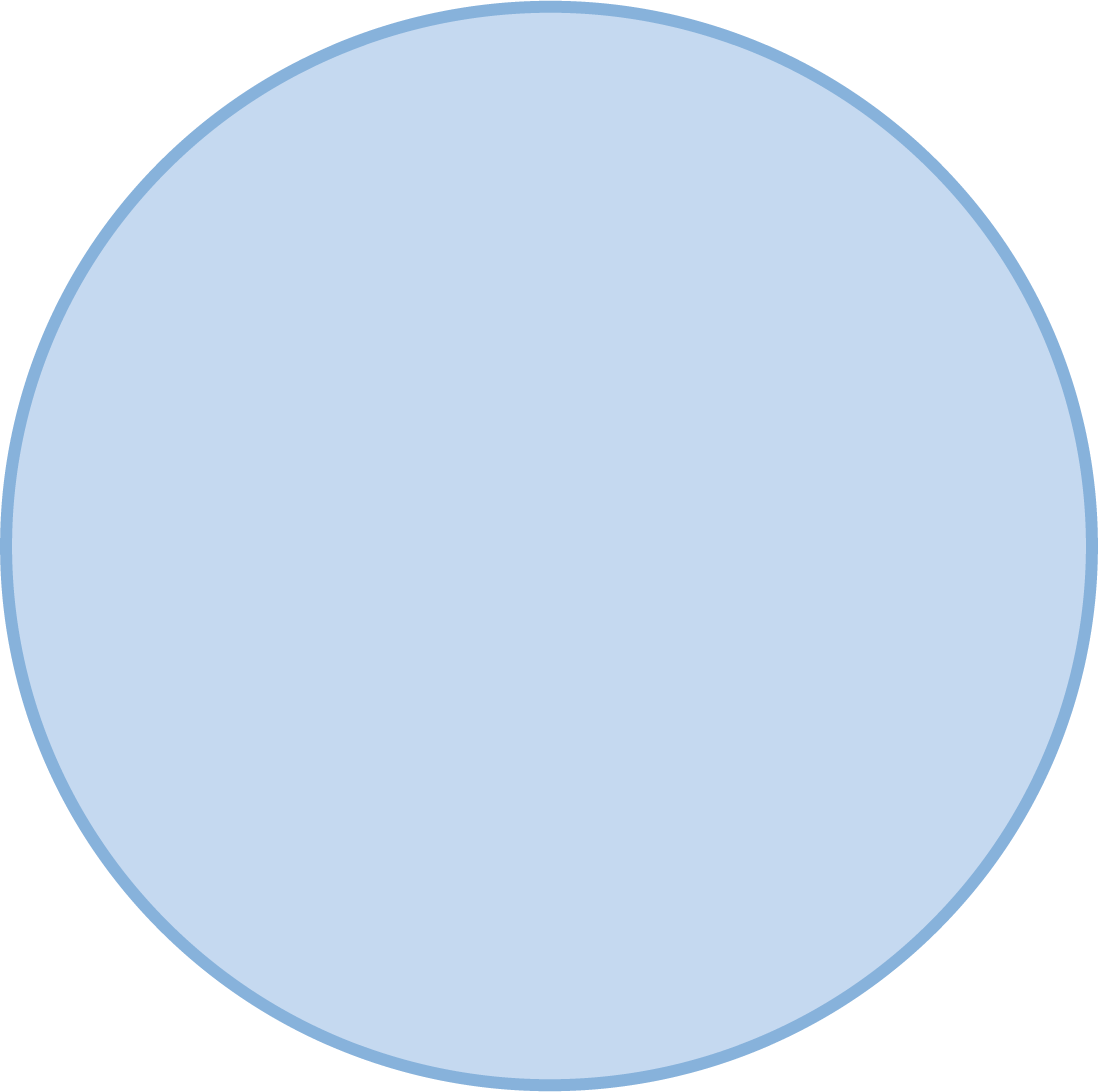 Light blue circle with a darker blue outline.