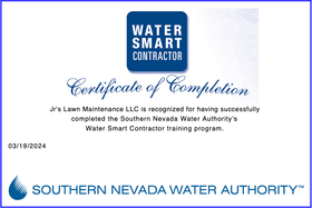 A certificate of completion from the southern nevada water authority