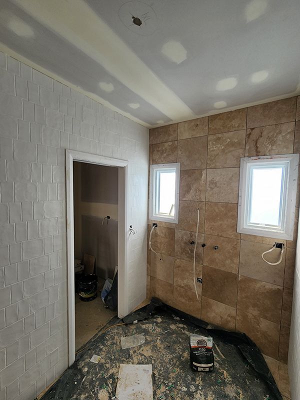 Bathroom With Wall Tiles And Windows — Entire Trades in Singleton, NSW