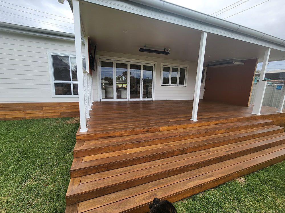 Wooden Deck Of The House In Front — Entire Trades in Central Coast, NSW