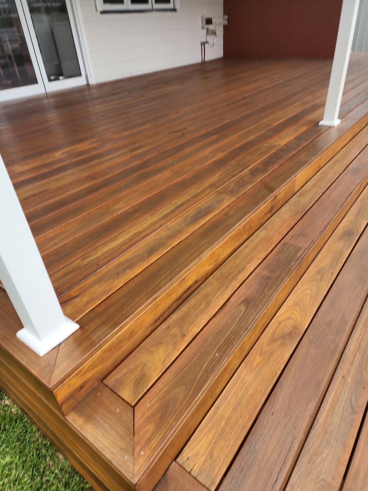 A Wooden Deck with Stairs Leading up To It — Entire Trades in Maitland, NSW