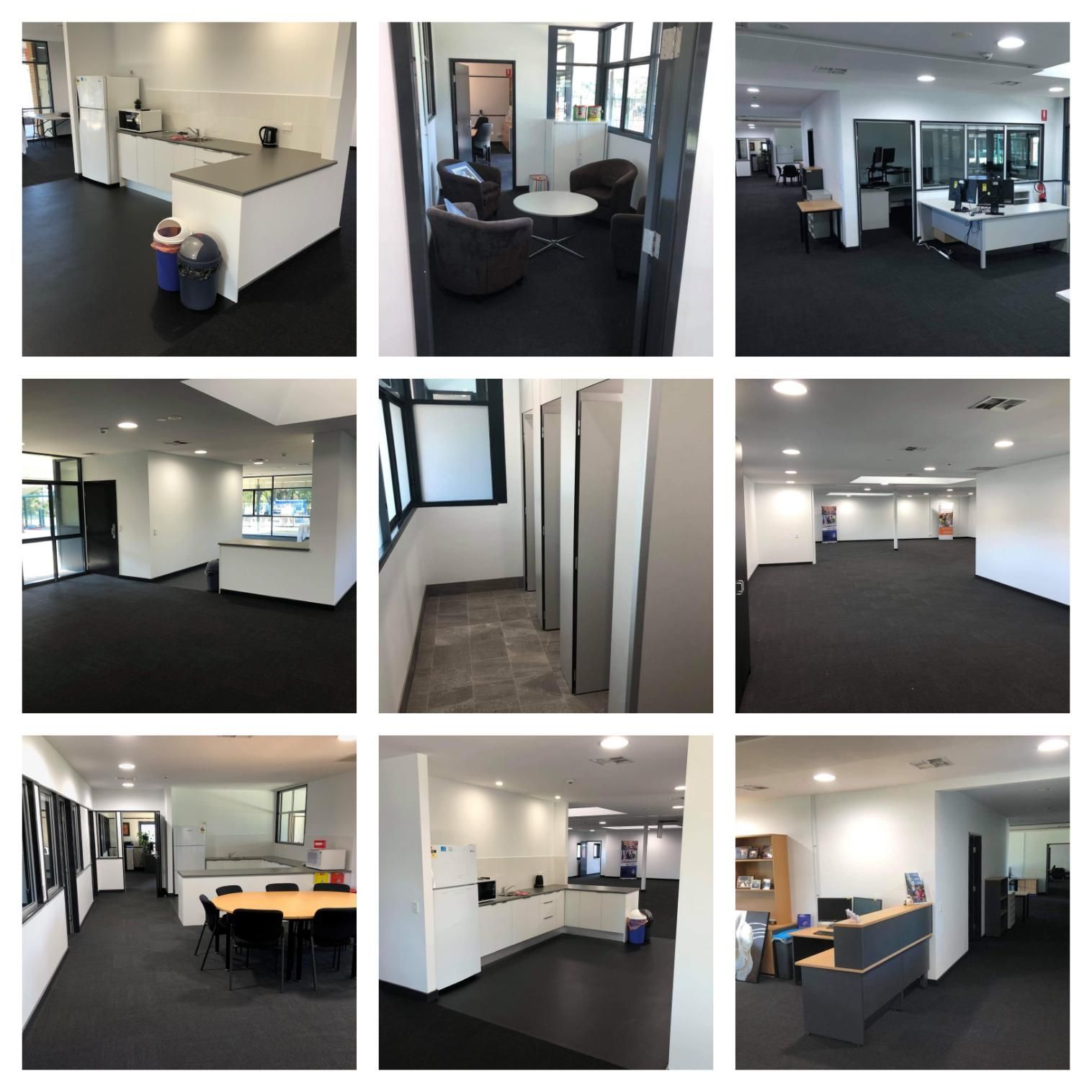 A Collage of Photos of A Large Office Building — Entire Trades in Singleton, NSW
