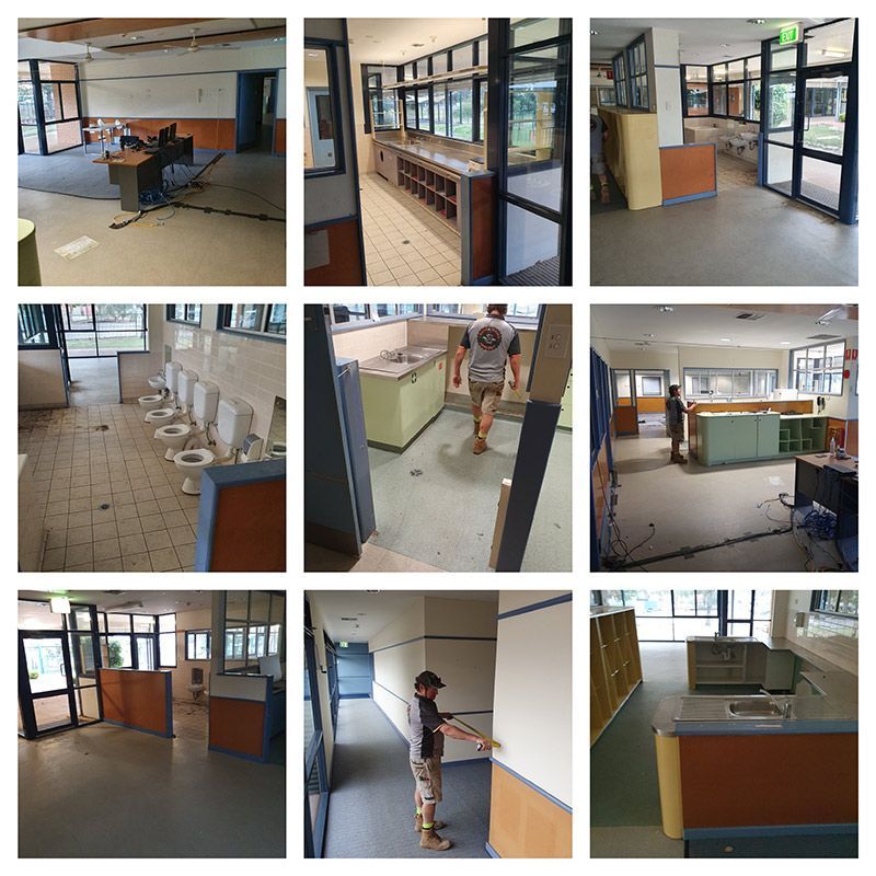 A Collage Of Pictures Of A Building Being Remodeled — Entire Trades in Cessnock, NSW