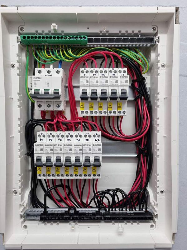 Electrical Circuit Box With Electric Switches And Wires Connected — Entire Trades in Singleton, NSW