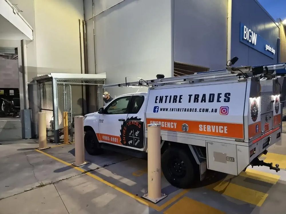 An Entire Trades Truck Is Parked In A Parking Lot — Entire Trades in Singleton, NSW