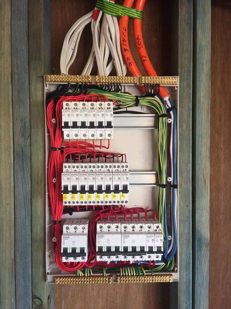 Electrical Panel with Wires and Equipment