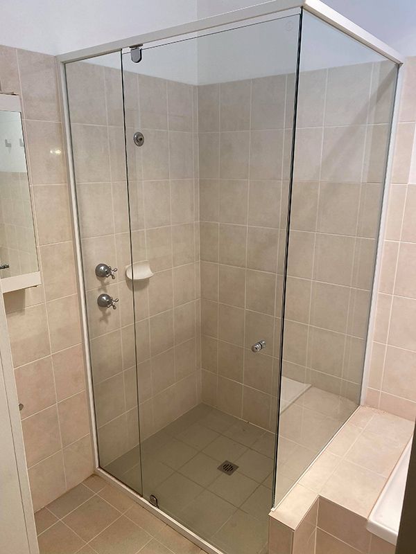 Shower Glass Room Glass Installed In Bathroom — Entire Trades in Cessnock, NSW