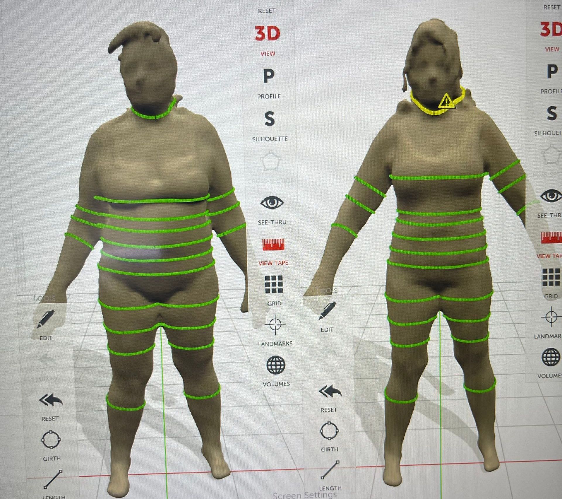 A 3d model of a man and a woman standing next to each other