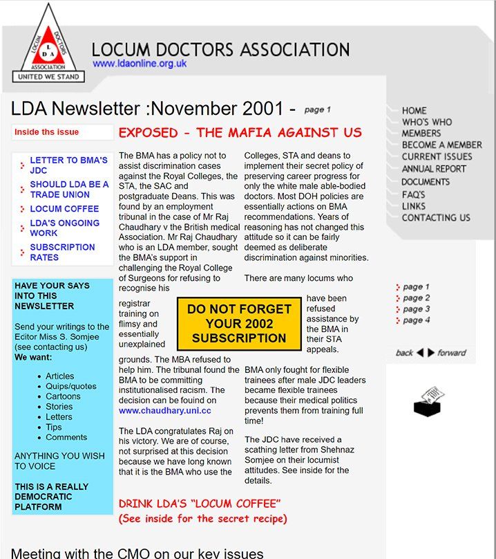 LDA Newsletter - November 2001