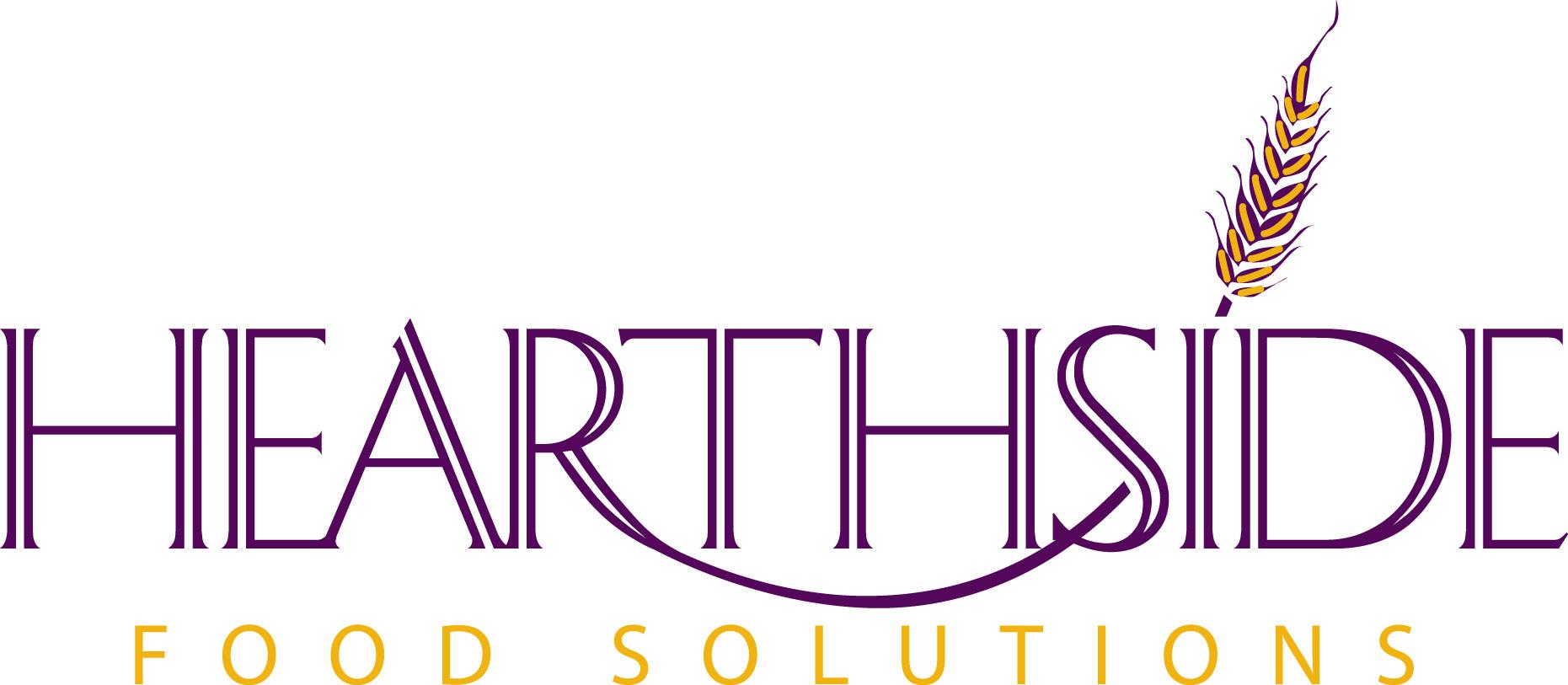 The logo for hearthside food solutions has a wheat ear on it.