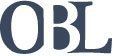 A close up of the word obl on a white background.