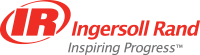 The logo for ingersoll rand is red and white and says inspiring progress.