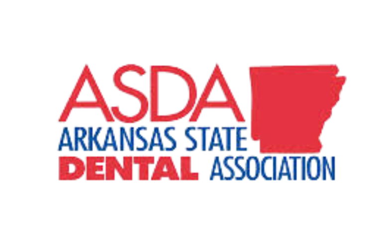 The logo for the arkansas state dental association