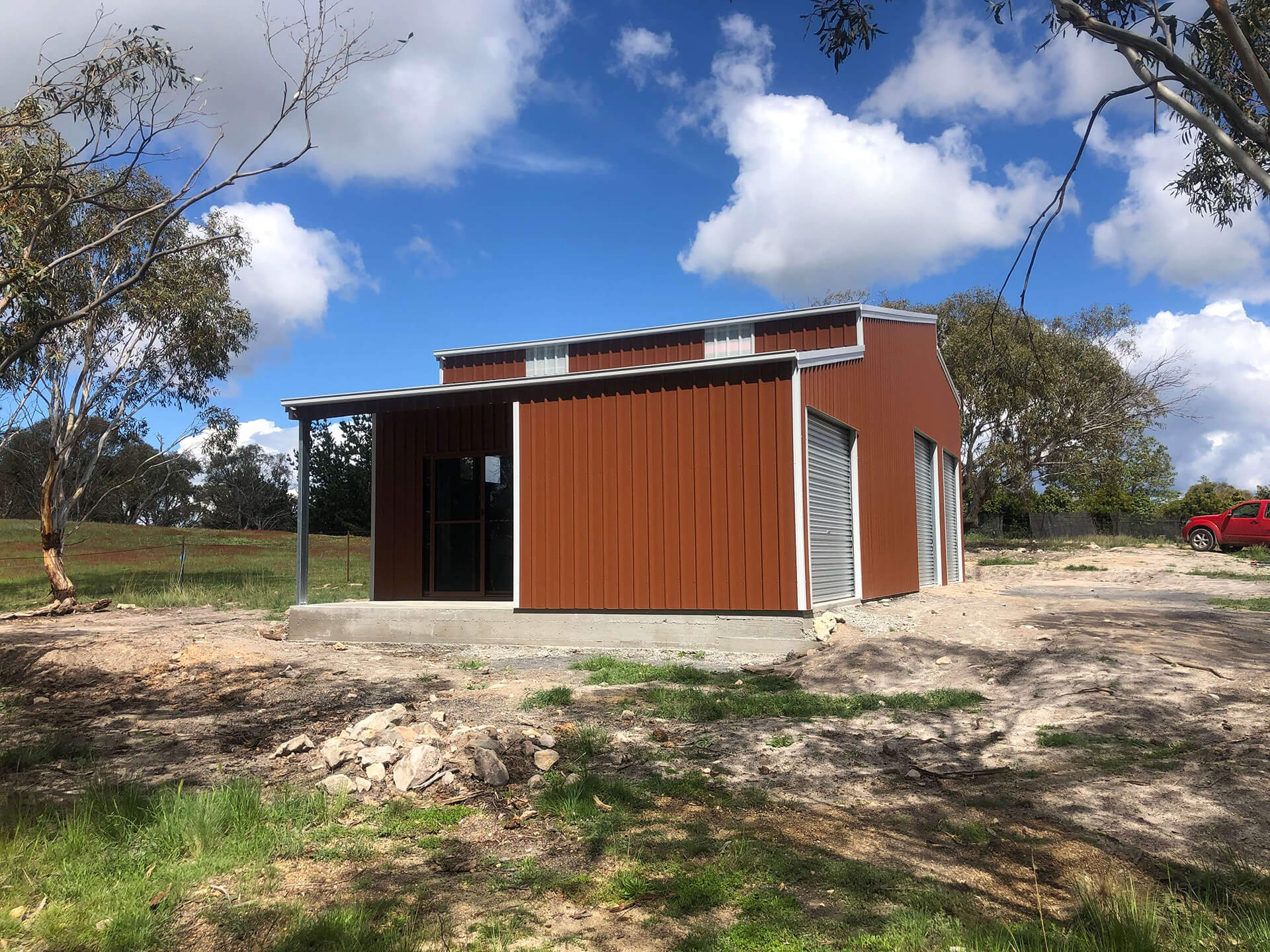 brick colored shed - Snowy Sheds