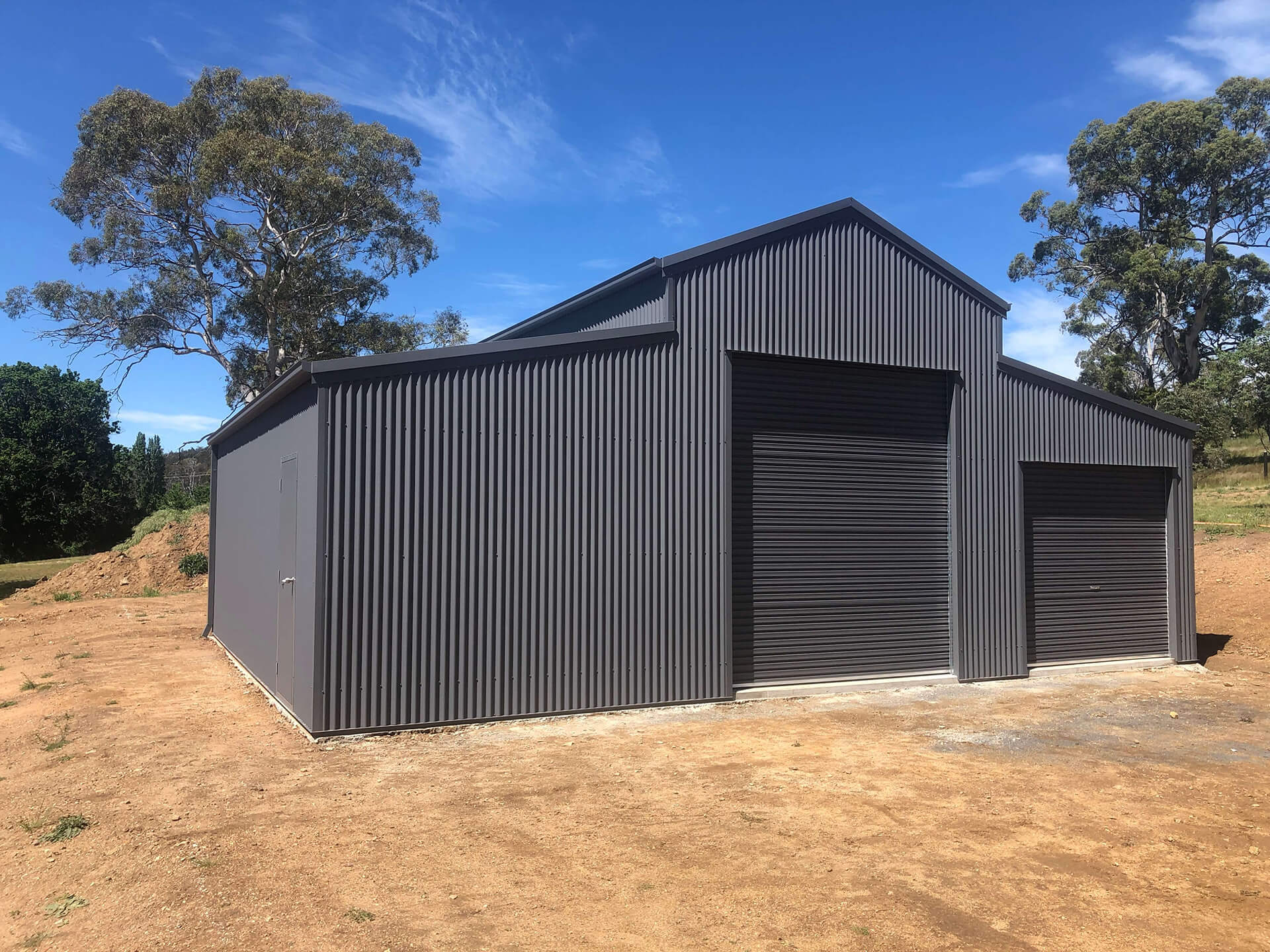 Black 2 door American style barn shed