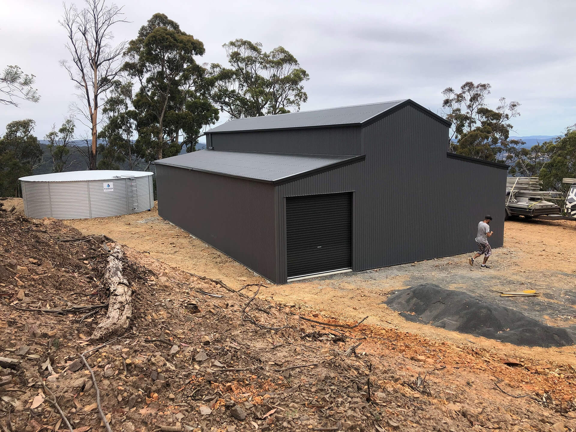 Black 1 door American style barn shed