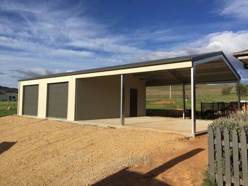 Double garage and carport - Snowy Sheds