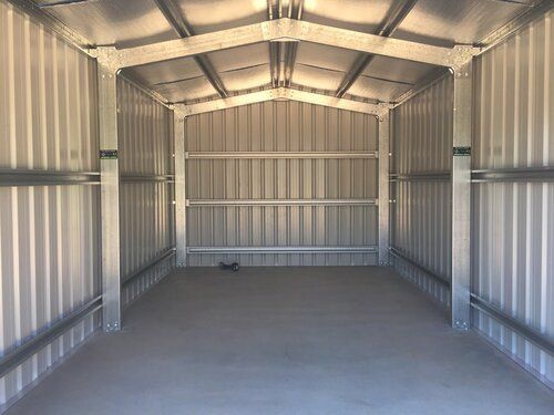Interior of metal shed - Snowy Sheds