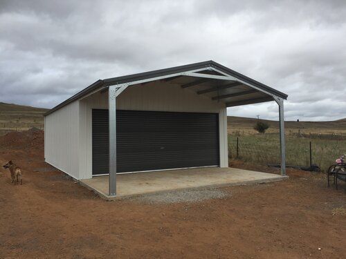 Gable Roof Carport with shed - Snowy Sheds
