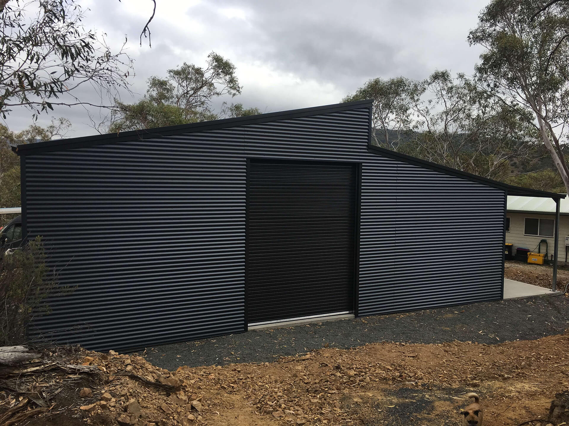 Black American style barn shed