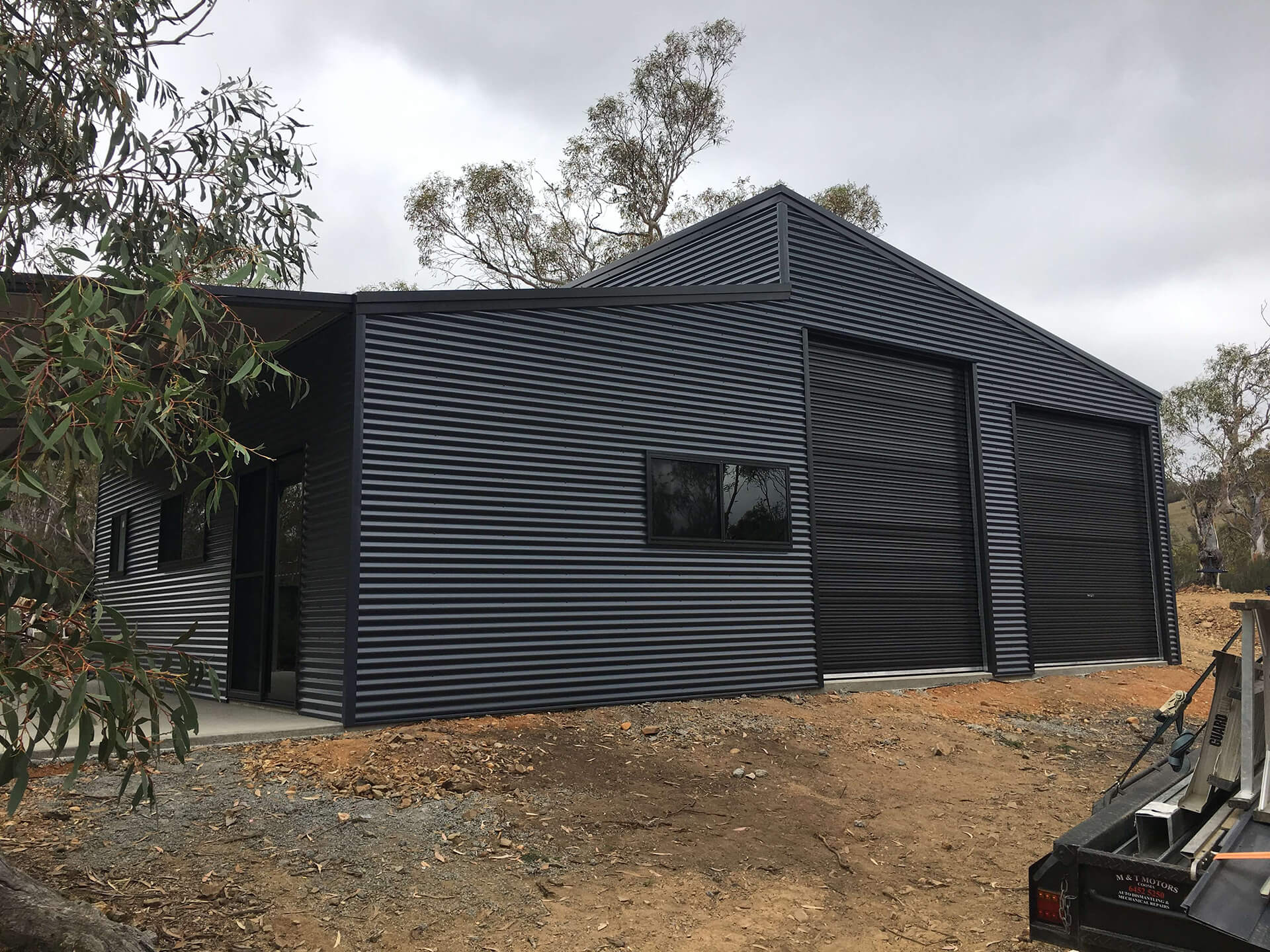 Black American style barn shed