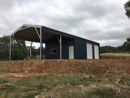 Large Gable Roof Carport with Shed  - Snowy Sheds
