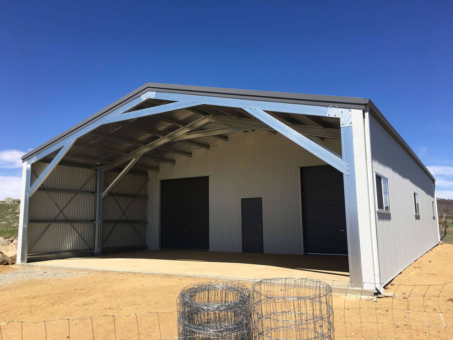 open shed with 2 doors  - Snowy Sheds