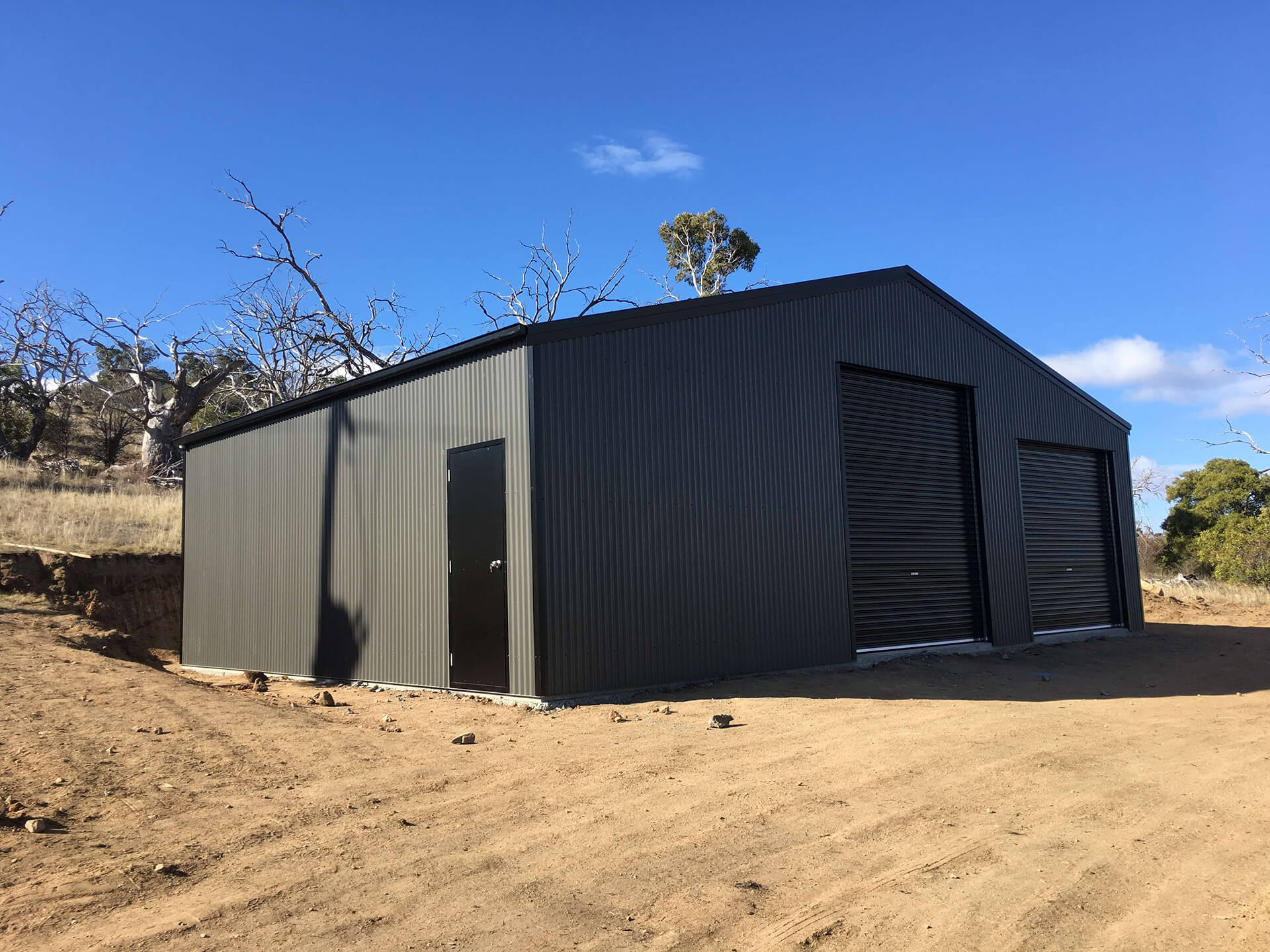 Industrial Shed with roller doors - Snowy Sheds