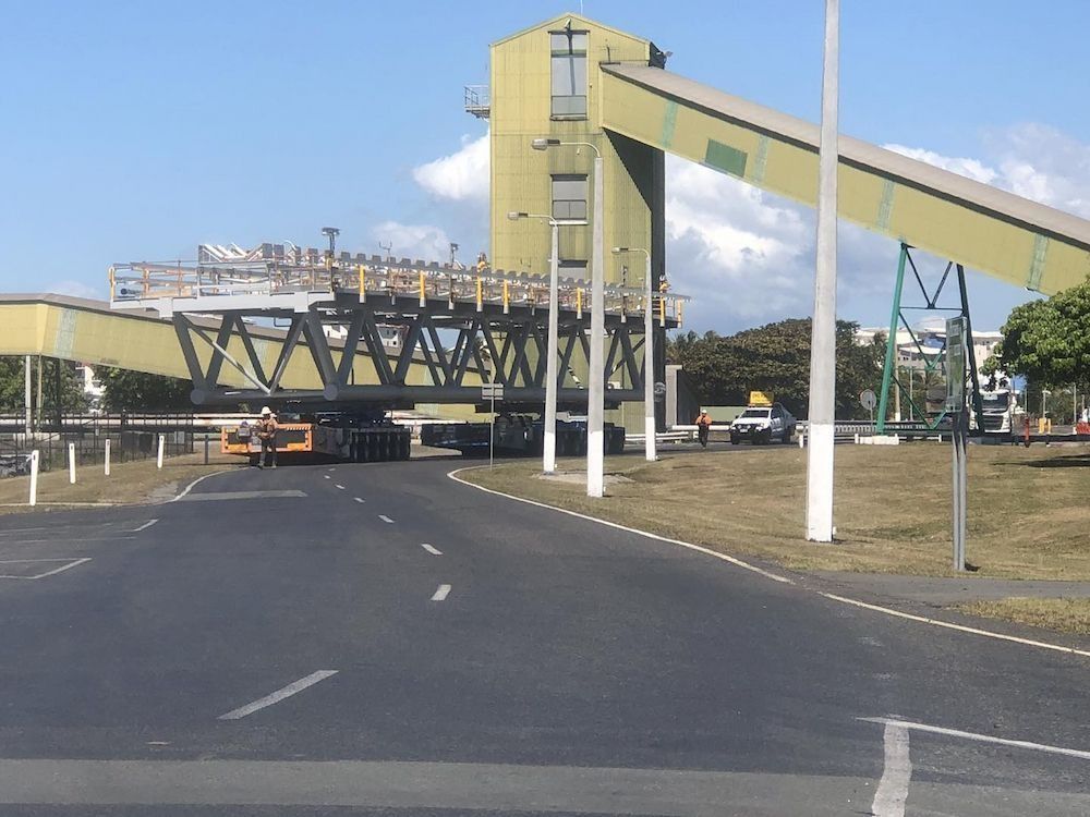 Large Industrial Conveyor Belt Being Transported — Col Adamson Transport Services in Emerald, QLD