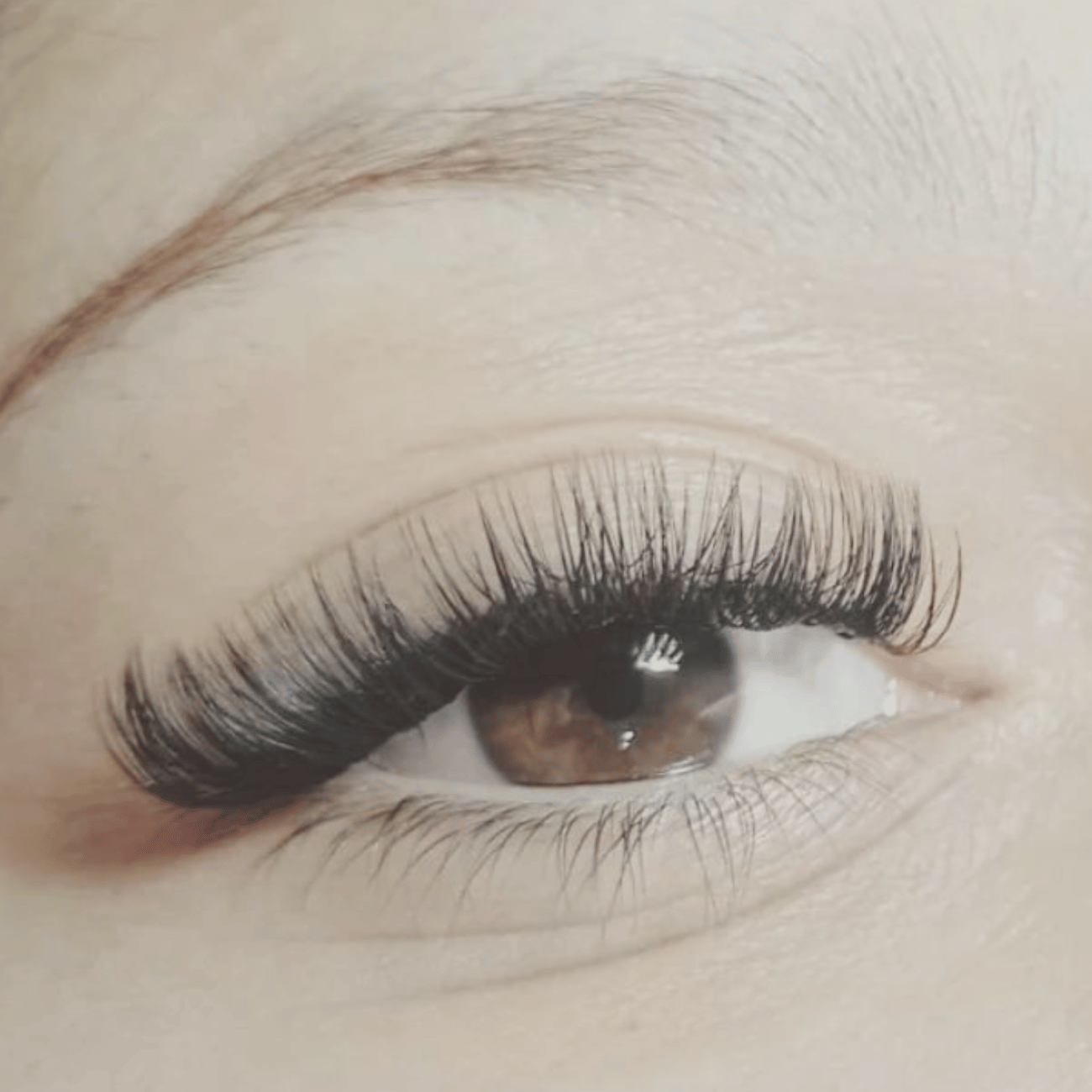 Un primer plano del ojo de una mujer con pestañas largas.