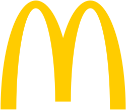 Logotipo de los arcos de McDonald's en amarillo dorado sobre fondo blanco.