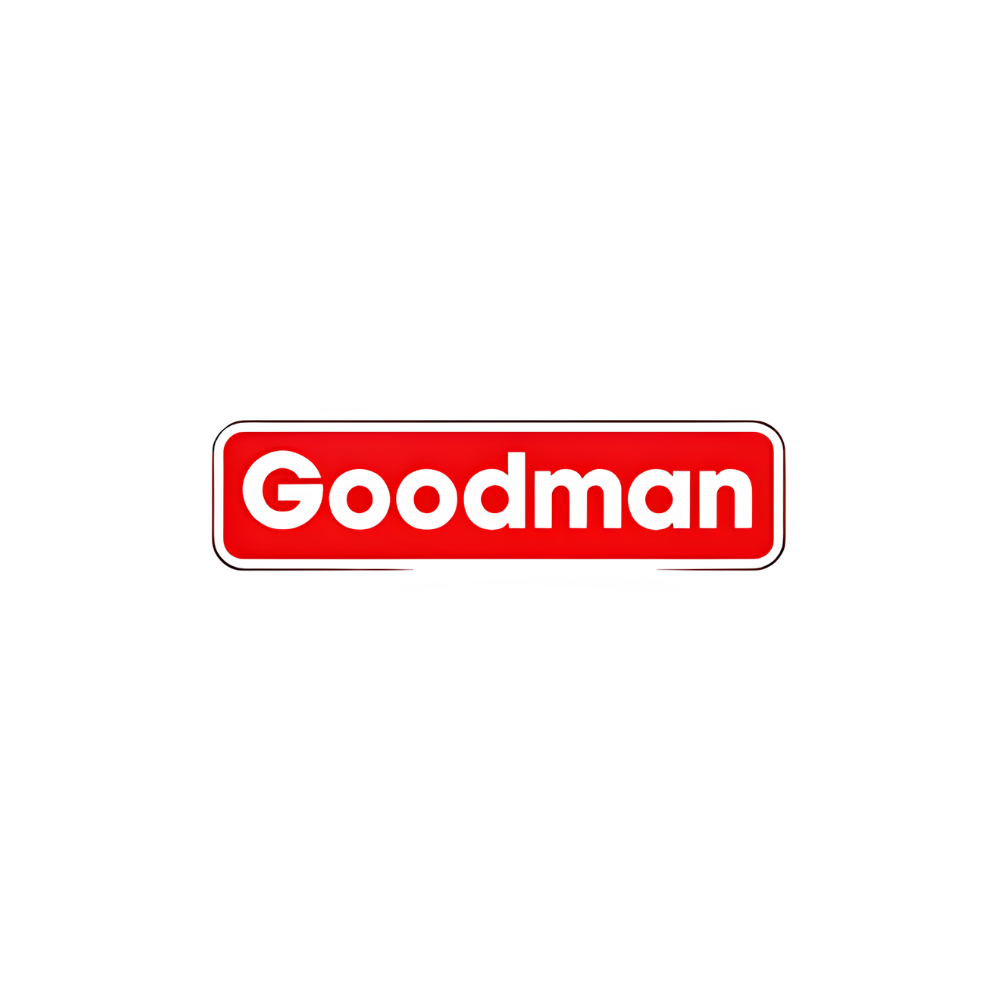 Goodman logo: White text