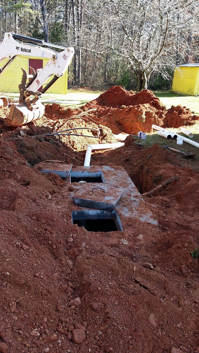 Front View of Ongoing Septic Tank Installation — Appomattox, VA — Taylor’s Septic Service Inc